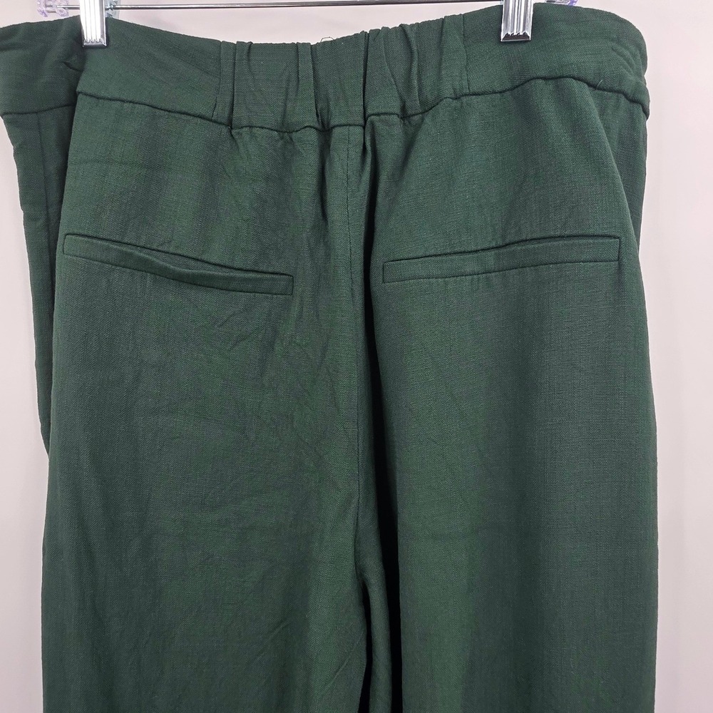 VERONICA BEARD MARBEAU PANTS WOMENS SIZE 16 GREEN TROUSERS PLEATED LINEN ***READ - Picture 5 of 16